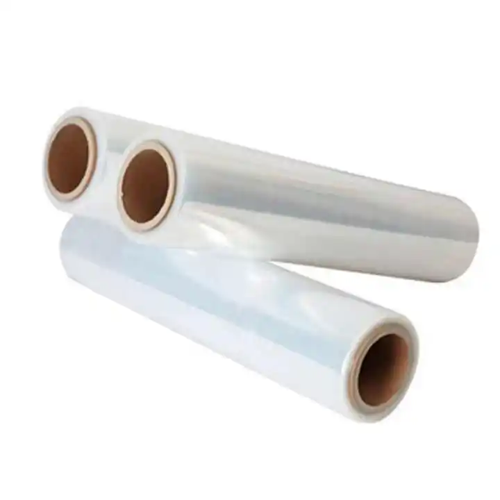 High-Logo Transparent 300m PE Polyolefin Roll 50cm Soft Moisture-Proof BOPP LLDPE PVC Stretch Film Food Wrapping Plastic PET