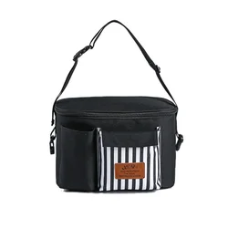 Wholesale Cotton Fabric Baby Stroller Hanging Bag Organizer Black