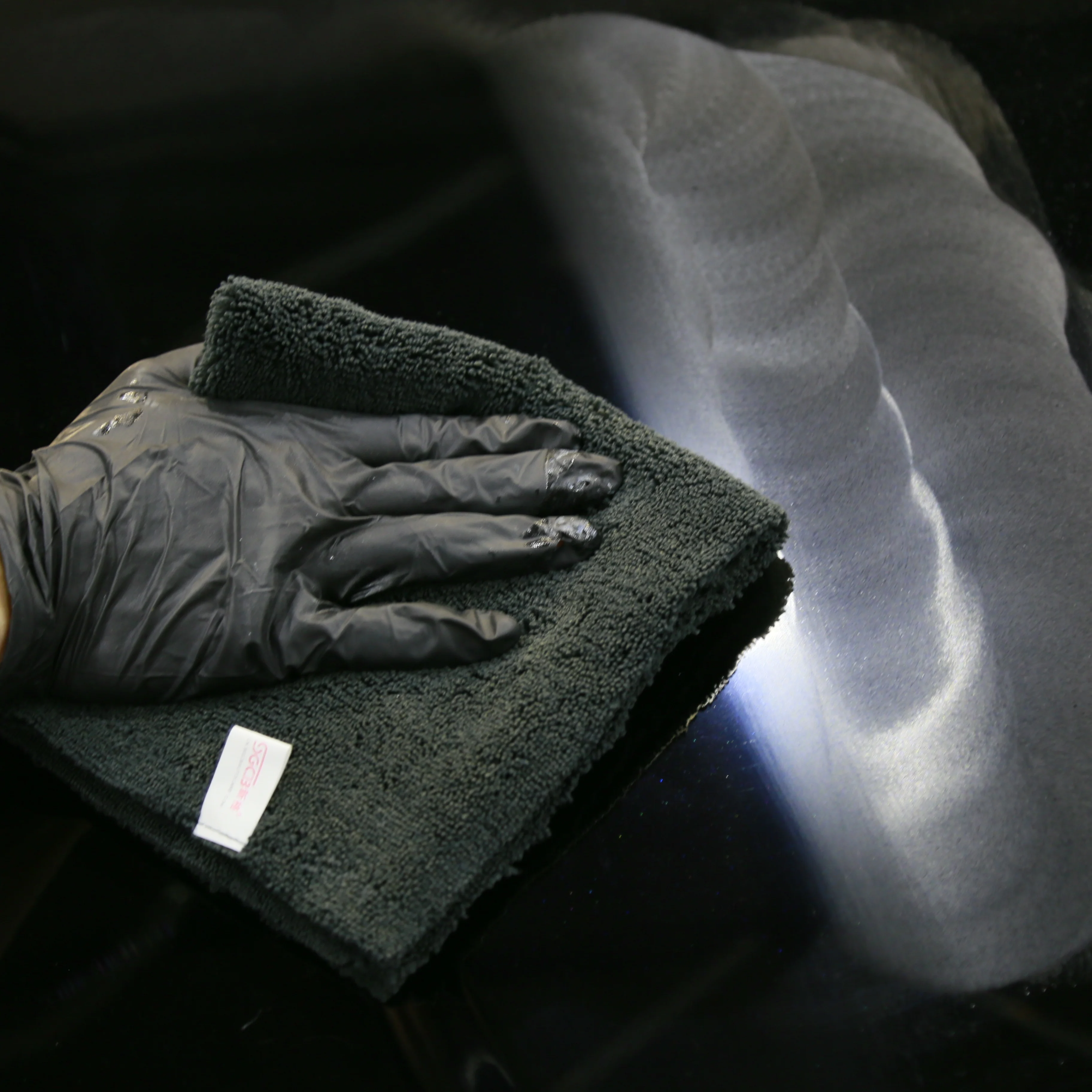 Автомобильное полотенце для полировки из микрофибры 16x16 дюймов 380 г/м2 длинное/короткое плюшевое двойное ворсовое средство для очистки