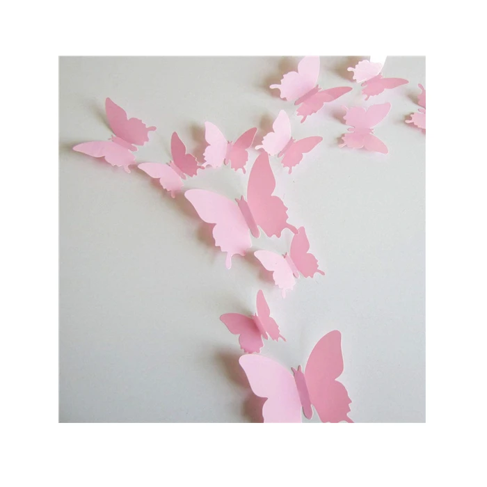 12 Pieces Removable Mural Colorful Butterfly Sticker for Home and Bedroom 3d Wall Stickers Home Decor
