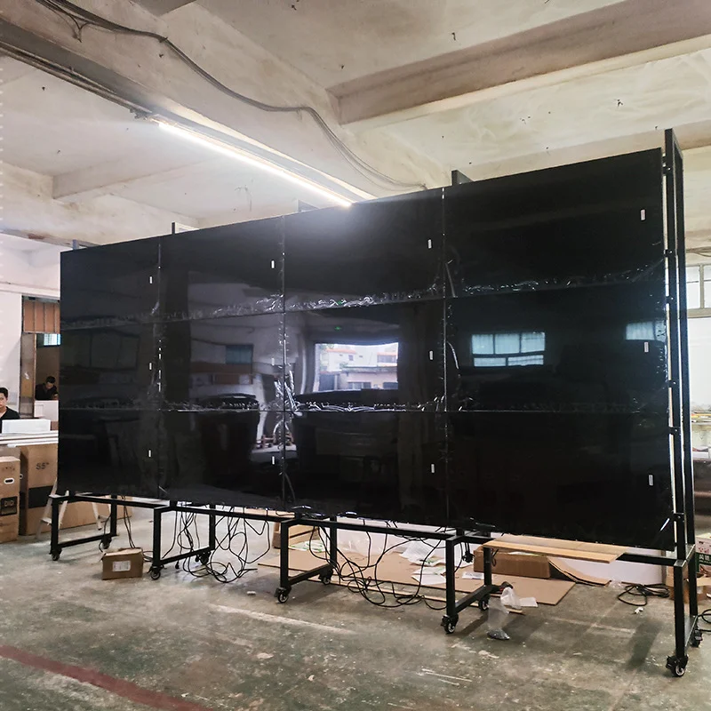 Design and development of store video playback display rack customized large and movable LCD LED splicing screen bracket