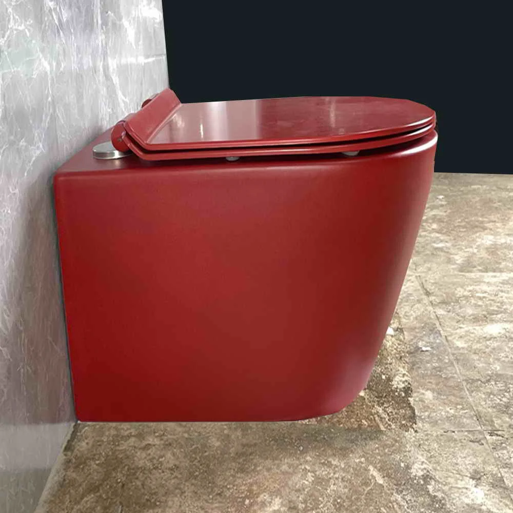 red matt bath toilet suite clean flush modern aqua sanitary wall hang bidet vase portable shattaf