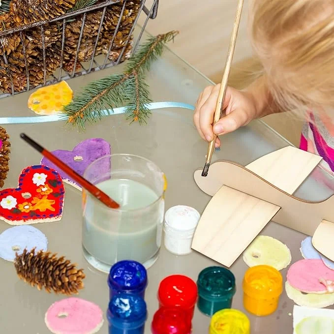 Two Styles DIY Wooden Airplane Toys Unfinished Wood Glider Plane Model Paint for Birthday Family School Craft Projects