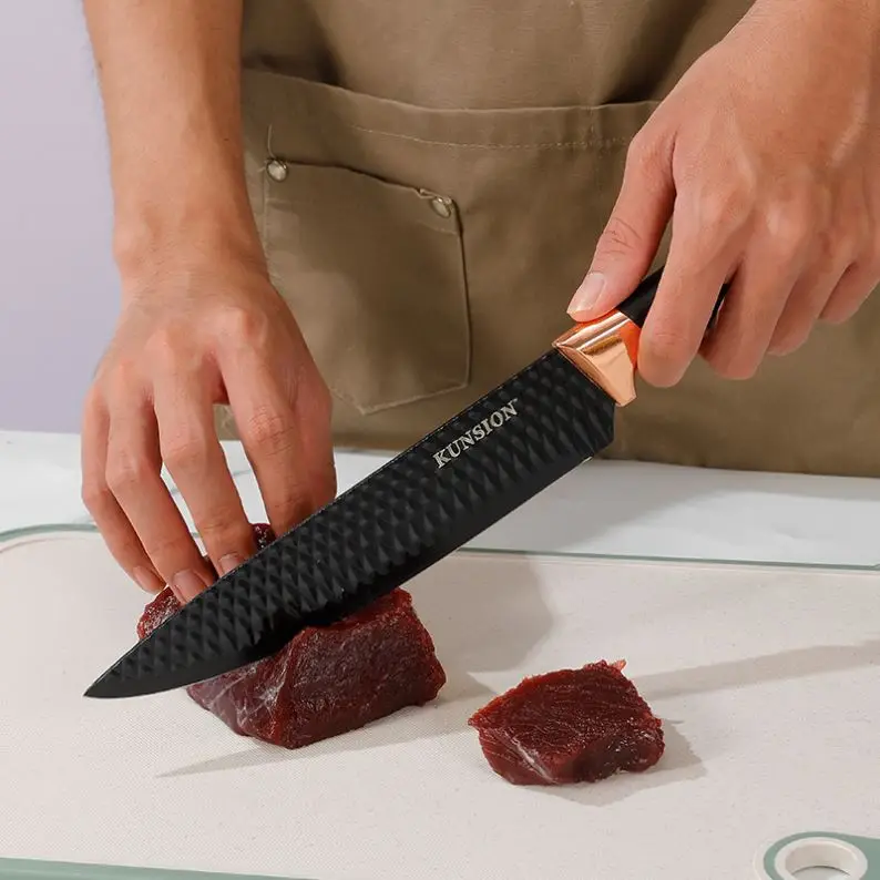 6pcs Nordic Color Home Kitchen Stainless Steel Accessories Chef Meat Chopping Knife Set