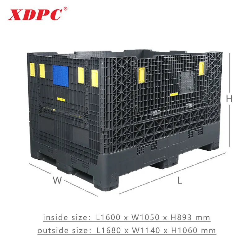 XDPC 1680x1140x1060 мм пластиковая коробка для поддонов сверхмощная промышленная Складная из полиэтилена высокой грузоподъемности