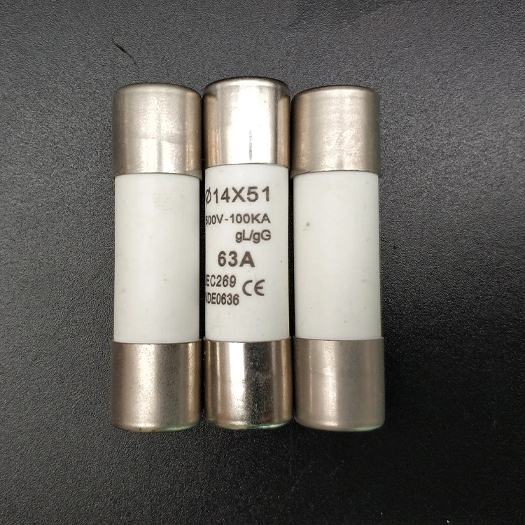
FU8.5L-6A ceramic fuse tube 6A cylindrical types 8.5*31.5mm 500v porcelain fuse with Double Cap 