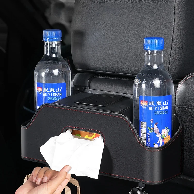Car seat back storage box Car tissue box multi-functional hanging bag water cup storage rack mobile phone stand