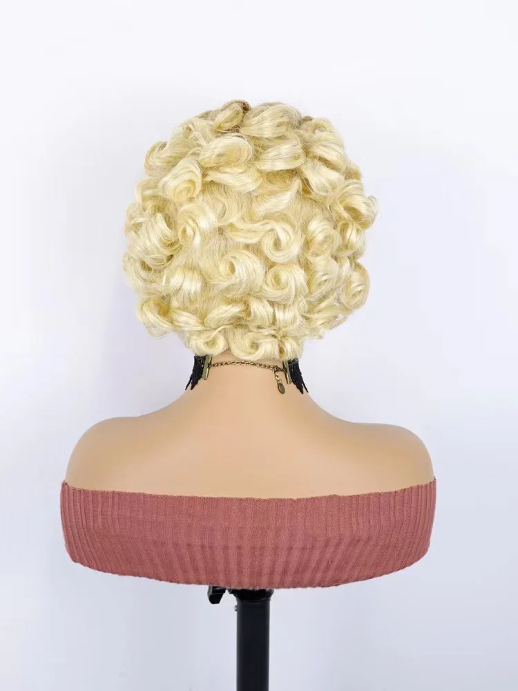 Wholesales Virgin Hair Super Double Drawn Pixie Cut Short Wigs, Human Hair 4T613 Blonde 13x4 Lace Frontal Pixie Wigs