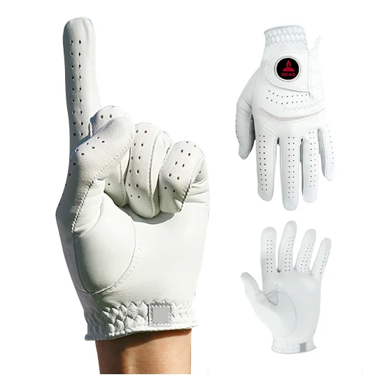 2021 New Custom Men Premium left right  Hand Golf Gloves Leather White Color