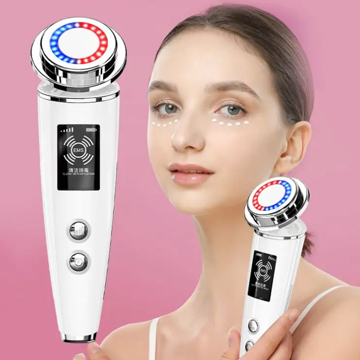 Машинка для массажа лица миниатюрный Массажер лифтинга с микротоками и светодиодной палочкой портативное устройство подтяжки кожи