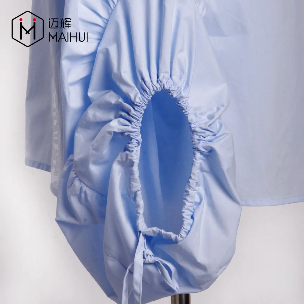 Newest Design 100% Cotton Women Long Sleeve Blouses 122nd Canton Fair Beautiful Blouse Top