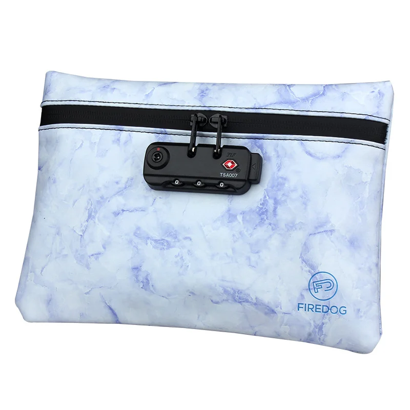 Large Capacity Resealable Smell Proof Leather Bag Waterproof Bags With Combination Lock For Travel Stash Smoke Accessory Storage