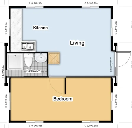 40 Ft Flat Pack Shipping Container Two Bedroom Prefab Container House