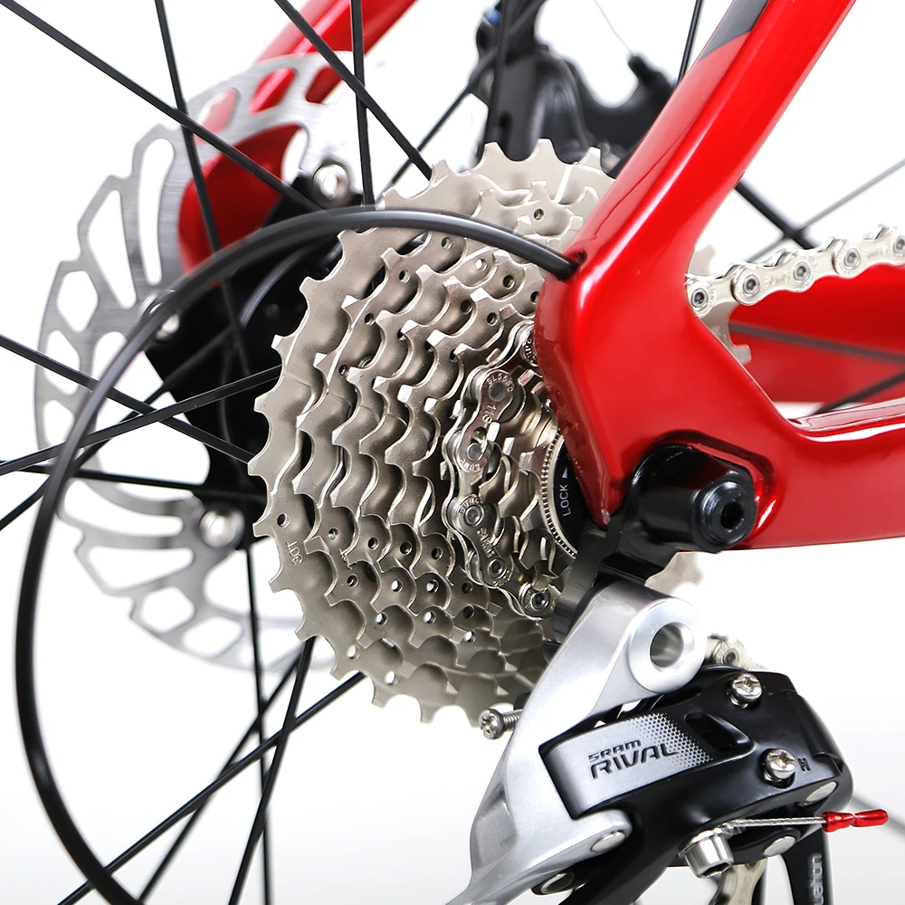 customized 700C 22 speed racing road bike thru axle 142mm carbon fiber road bicycles for adults