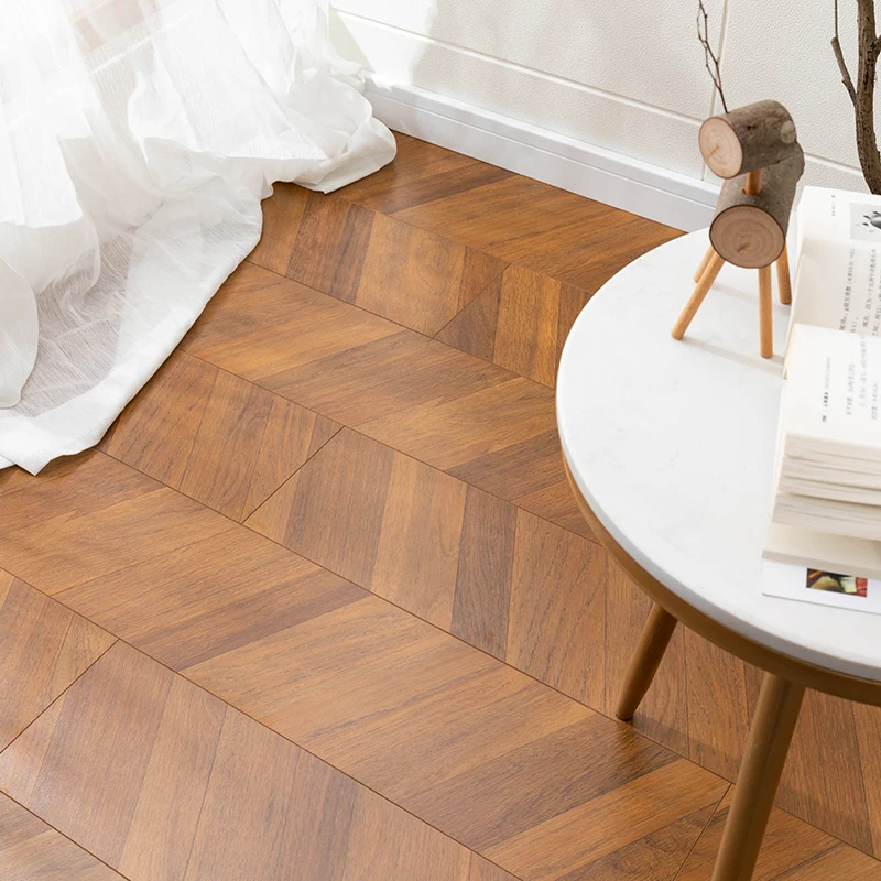 Factory Directly Wholesale Modern Chevron Design AC4 Grade 8mm Indoor Laminate Flooring Smooth Click Installation Hotels AC5