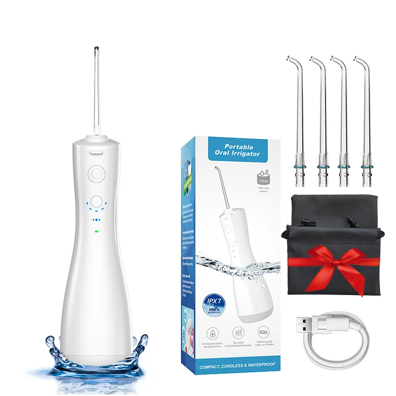 Tooth Care Food Grade Hot Sale Electronic Ipx7 Waterproof Dental water Travel Flosser With 250ml Water
