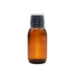 100ML Amber Glass Pharmaceutical Medical Liquid Bottles with Black Cap and Cover