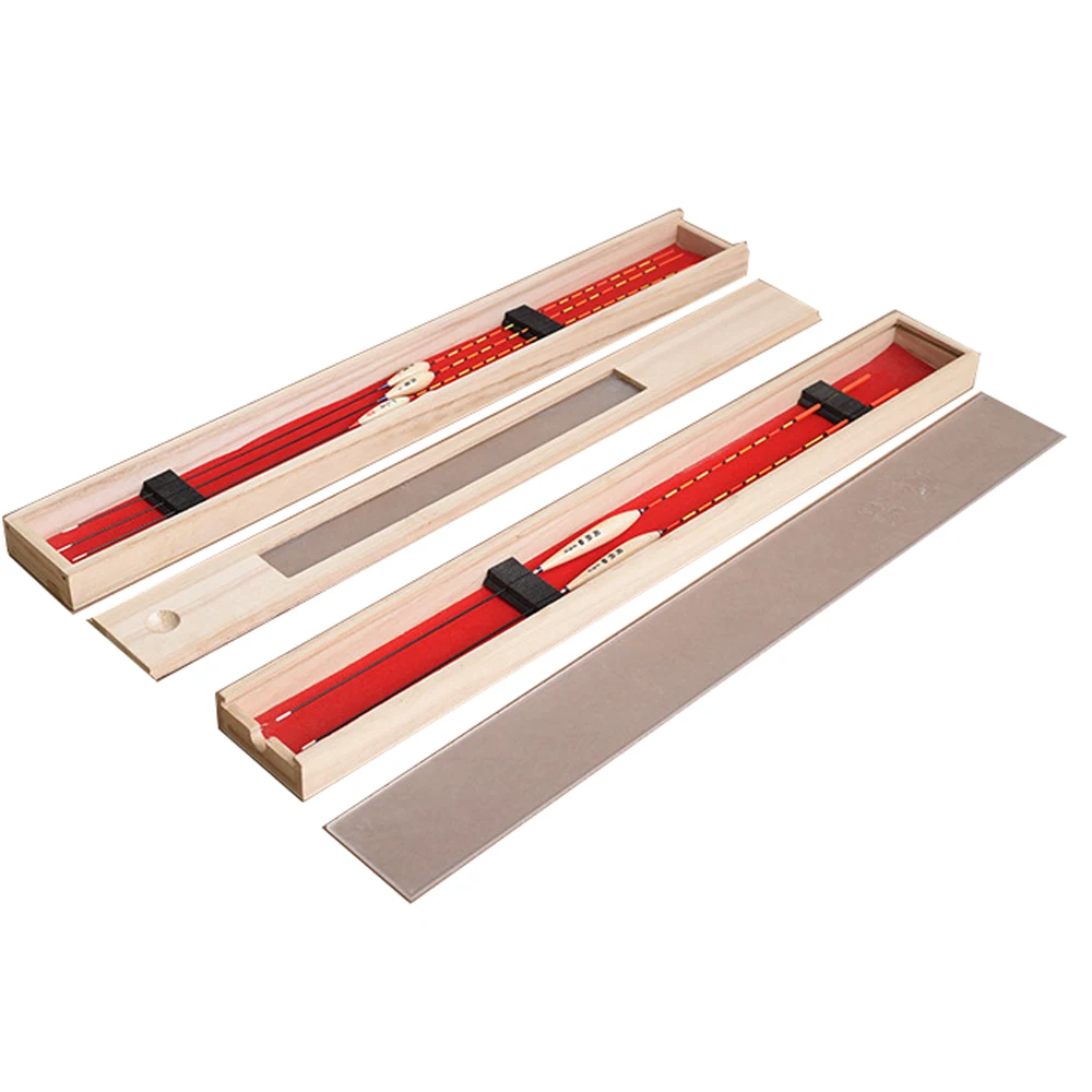 multipurpose wood float box wooden fishing line storage box sliding lid fishing tools stash box