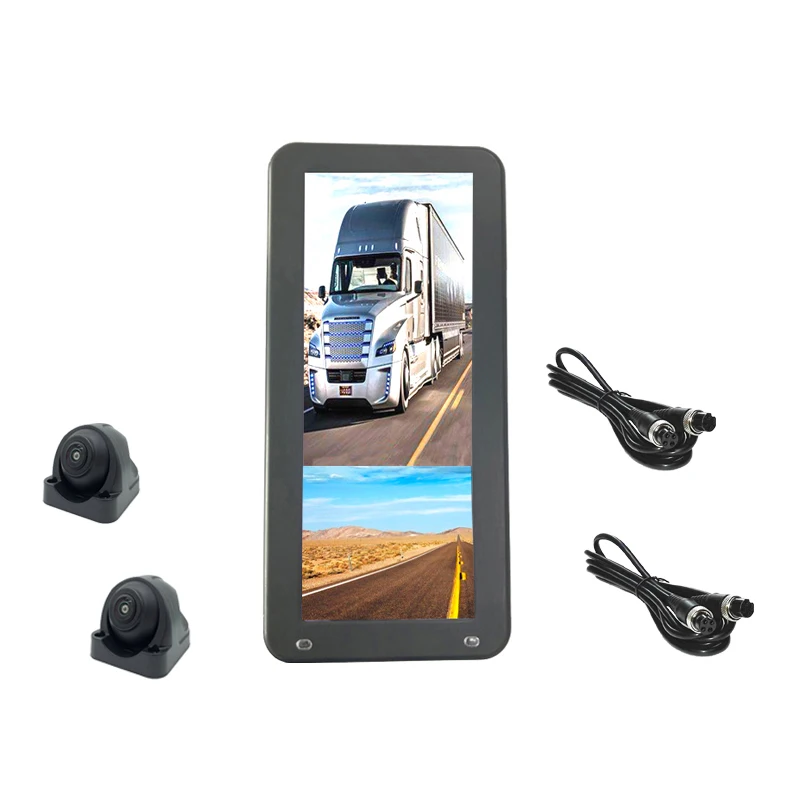 12.3 Inch 2 channels Full Display Truck Side View Mirror Monitor Camera  Parking Mirror System Universal