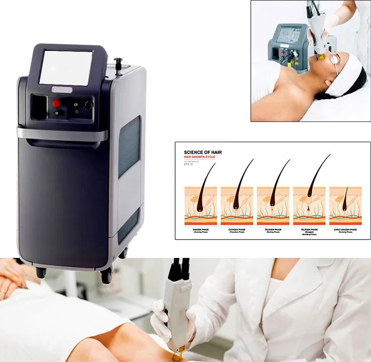 Picosecond Laser Remove the tattoo 755 + 1064 NM  Dual Wavelength Laser Hair Removal Alexandrite Laser/long pulse nd Yag Machine