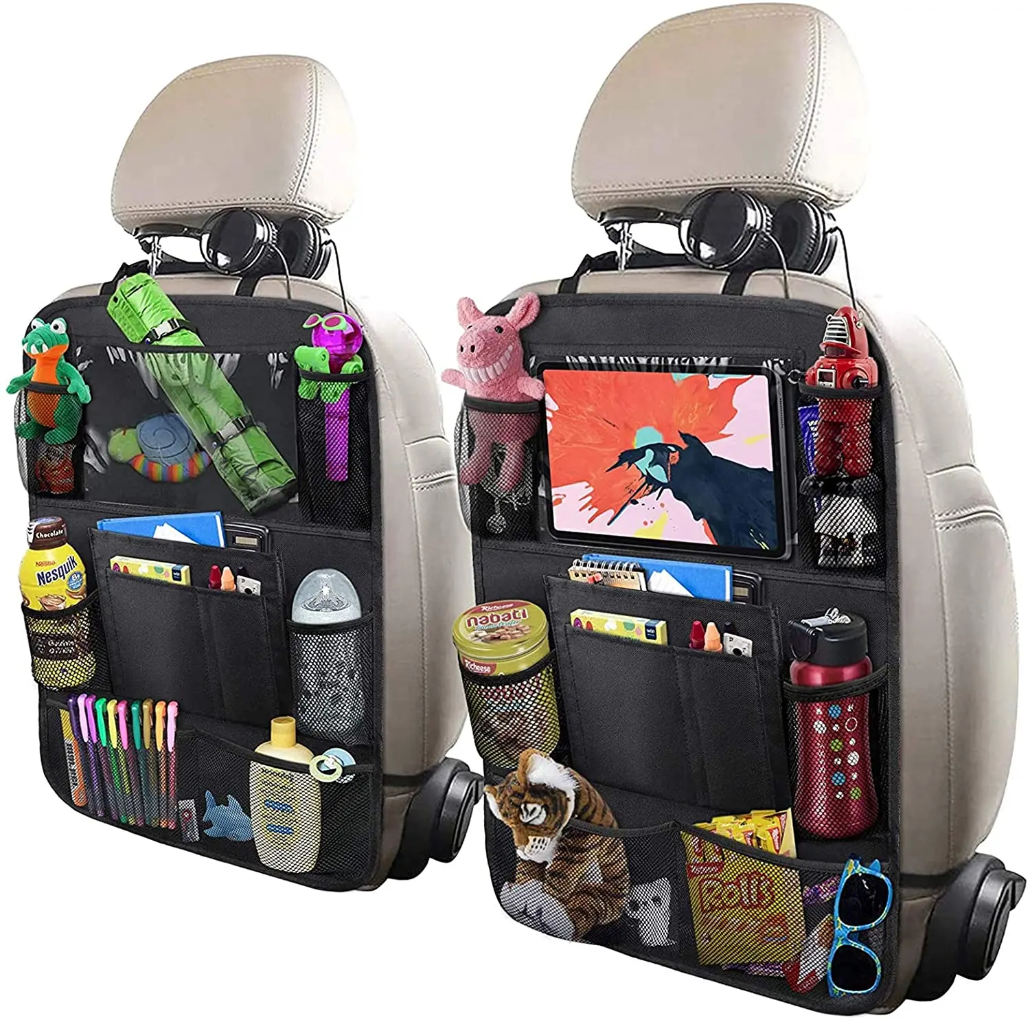 
Factory Waterproof Car Seat Back Protector Kick Mat Car Backseat Organizer with 10
