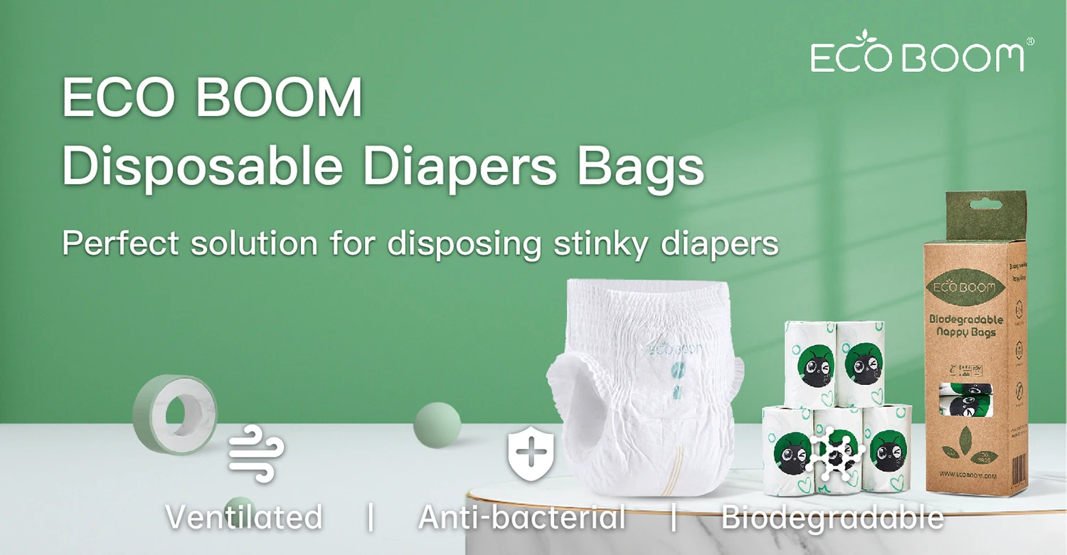 ECO BOOM bamboo cheap diaper biodegradable dustbin travel eco friendly garbage bags