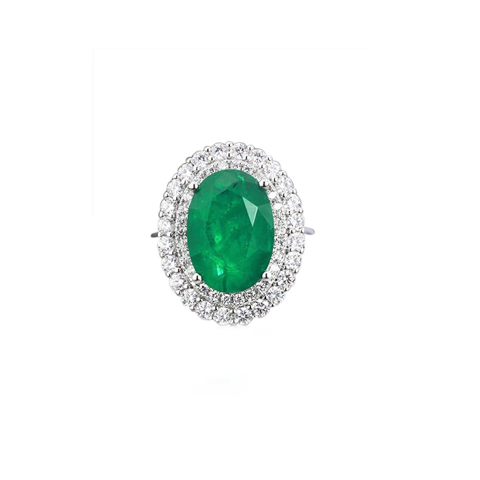 
Wholesale Vogue vintage ring imitation emeralds parayba color baby lady temperament ring 
