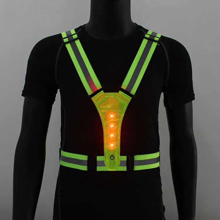 LED Reflective Vest Running Gear Night Light up Vest Safety Gear Adjustable Elastic Size Night Running  for Men/Women/Child