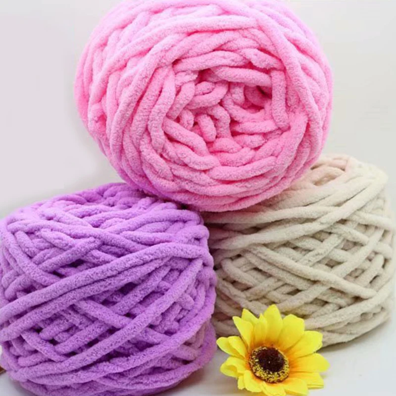 
Wholesale Melange Crochet Dyed Fabric Chenille Chunky Recycled Polyester Milk Cotton Blended Yarn For Knitting Carpet Blanket 
