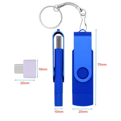 Usb 2.0 OTG for Mobile Phone/computer Usb Flash Drive 4gb 8gb 16gb 32gb 64gb Speed Rotation Usb Pendrive Memory U Stick 3 In 1