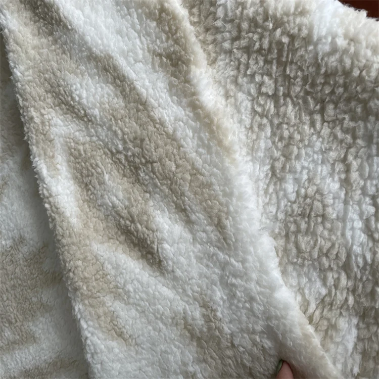 
100% POLY DOUBLE SHERPA CHEAPER FASHION HIGH QUALITY STOCK FABRIC IN PLAID 