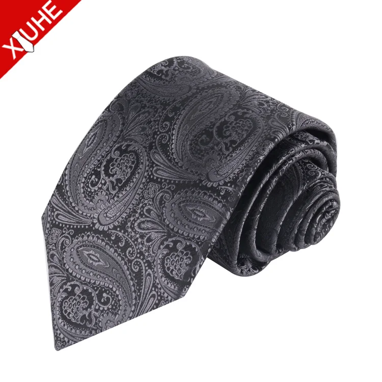 High Quality Jacquard Luxury Ties for Men Italian Floral Silk Paisley Neckties Custom Woven Mens Polyester Ties