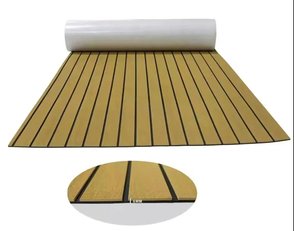 Marine Eva Deck Mat Uv Resistant Boat Decking Mat Non-Slip Eva Foam Sheets Faux Teak Deck Flooring Mats