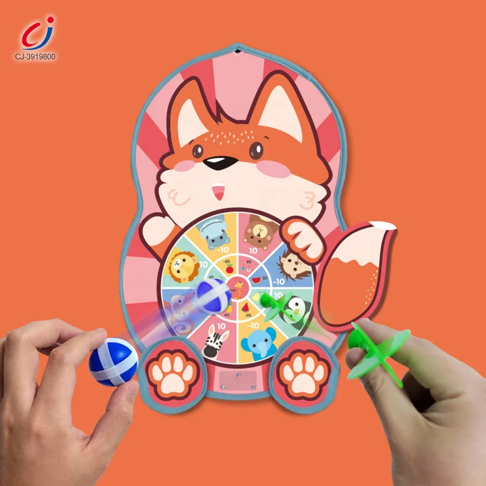 Chengji Sport Montessori Sticky Ball Dart Board Target Children Target Sticky Ball Throw Dartboard 2 In1dart Board Game for Kids