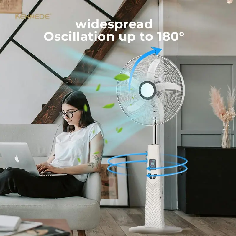 Kennede 18-дюймовый Электрический настенный USB-вентилятор с питанием от переменного/постоянного тока на солнечной батарее