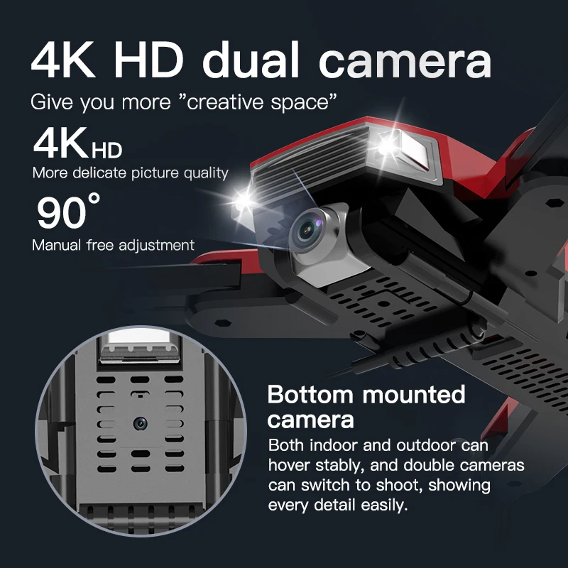 2021 Hot sell A18 Drone with Dual Camera 4K Wifi FPV Drone Optical Flow Positioning Rc Quadcopter Drone