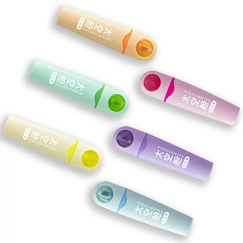 36pcs/box Soft Tip Highlighter Light Color Kawaii Marker Pen DIY Photo Album Journal Fluorescent Pen Student Stationery