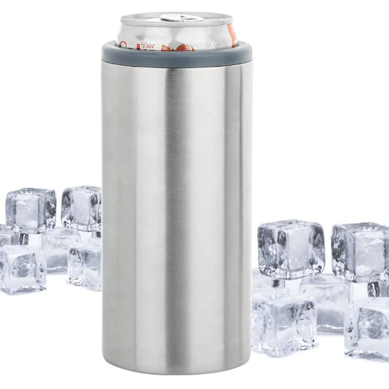 Вакуумный изолированный тонкий пивной стакан 12 унций с двойными стенками из нержавеющей стали термоизолятор крышкой