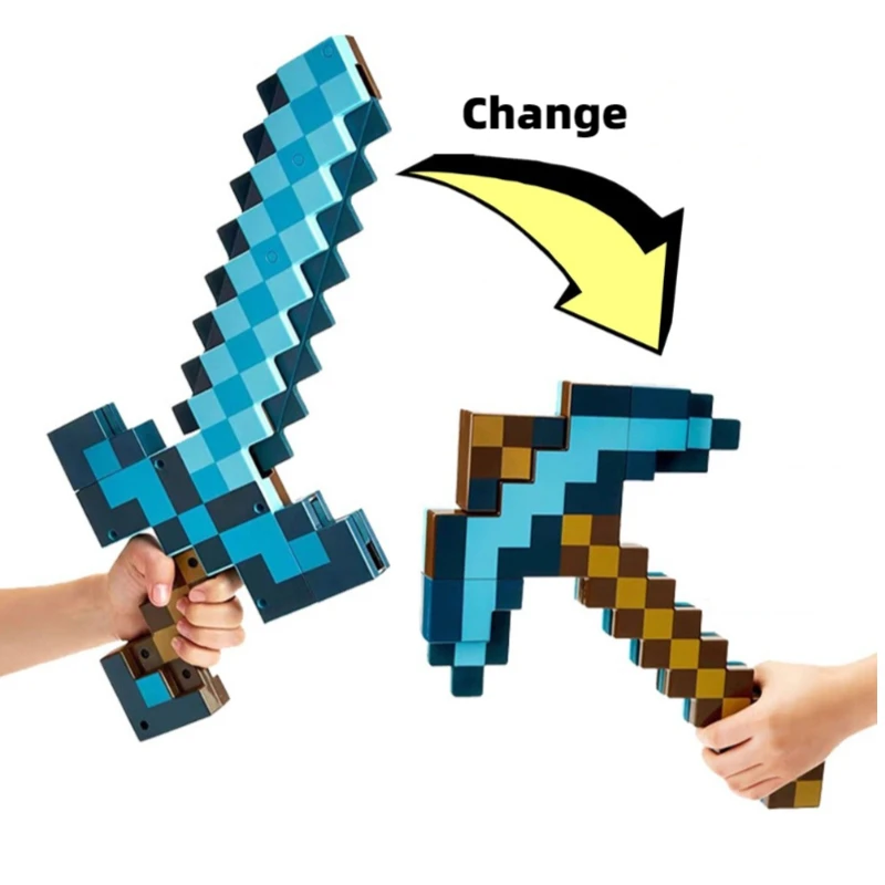 Шахтный Алмазный меч и кирпич два в одном, деформационный лук и стрела, пластиковая детская игрушка, товары для вечеринок, Новинка