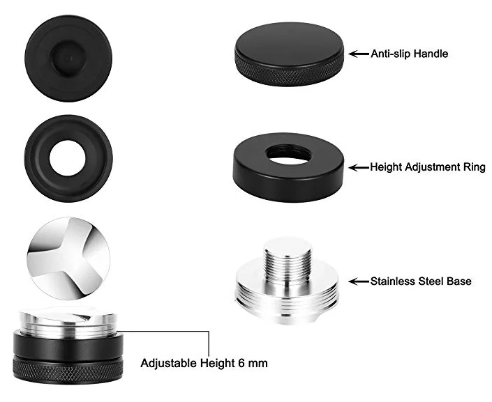 
high quality coffee accessories item 58mm Coffee Distributor, coffee tamper customized color 