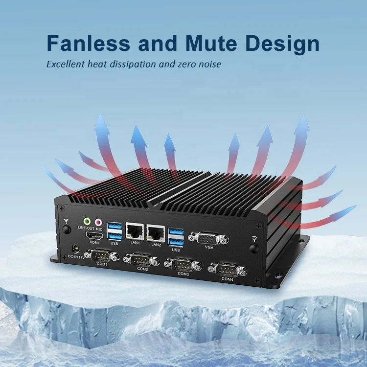 Мини-ПК Darveen без вентилятора настольный ПК J1900 i3 i5 i7 NUC мини-ПК с 6 RS232 двойной Lan промышленный