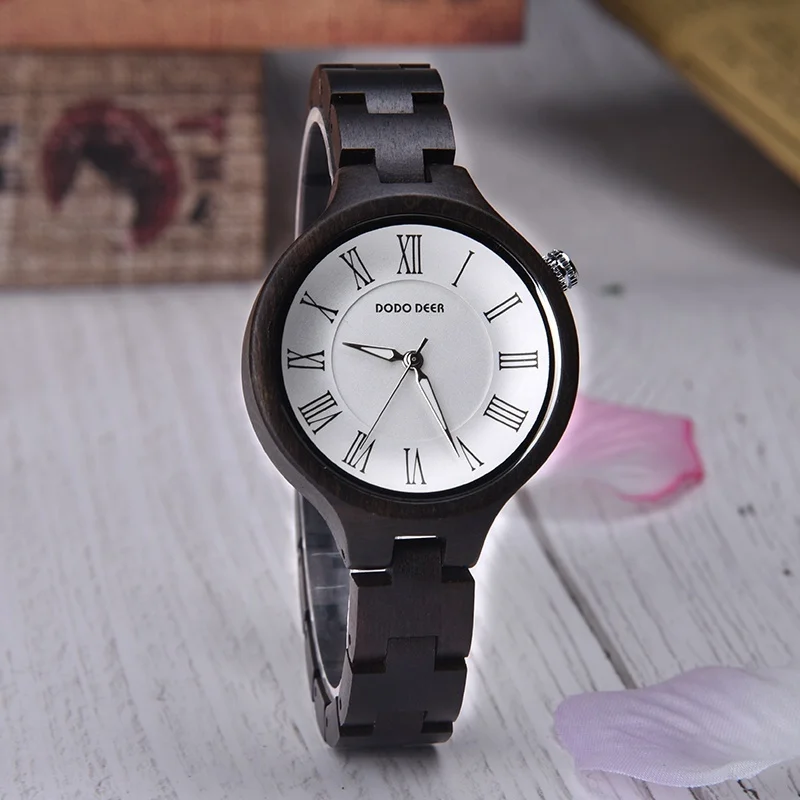 DODO DEER Top Brand Quartz Wood Watch OEM with Roman Numerals Female Chinese Wholesale Wooden Watches