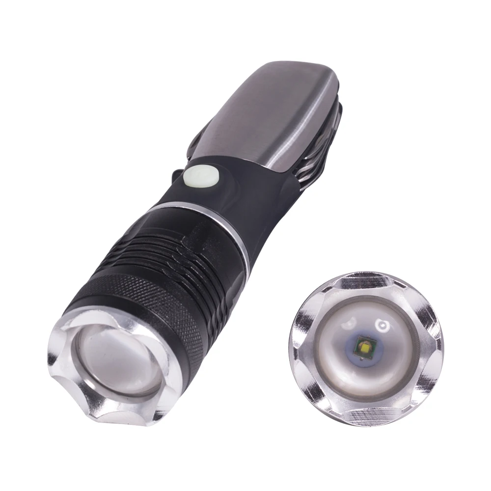 Aluminum Made High Bright Emergency Flashlight New Style Multifunction Zoomable Led Tools Flashlight