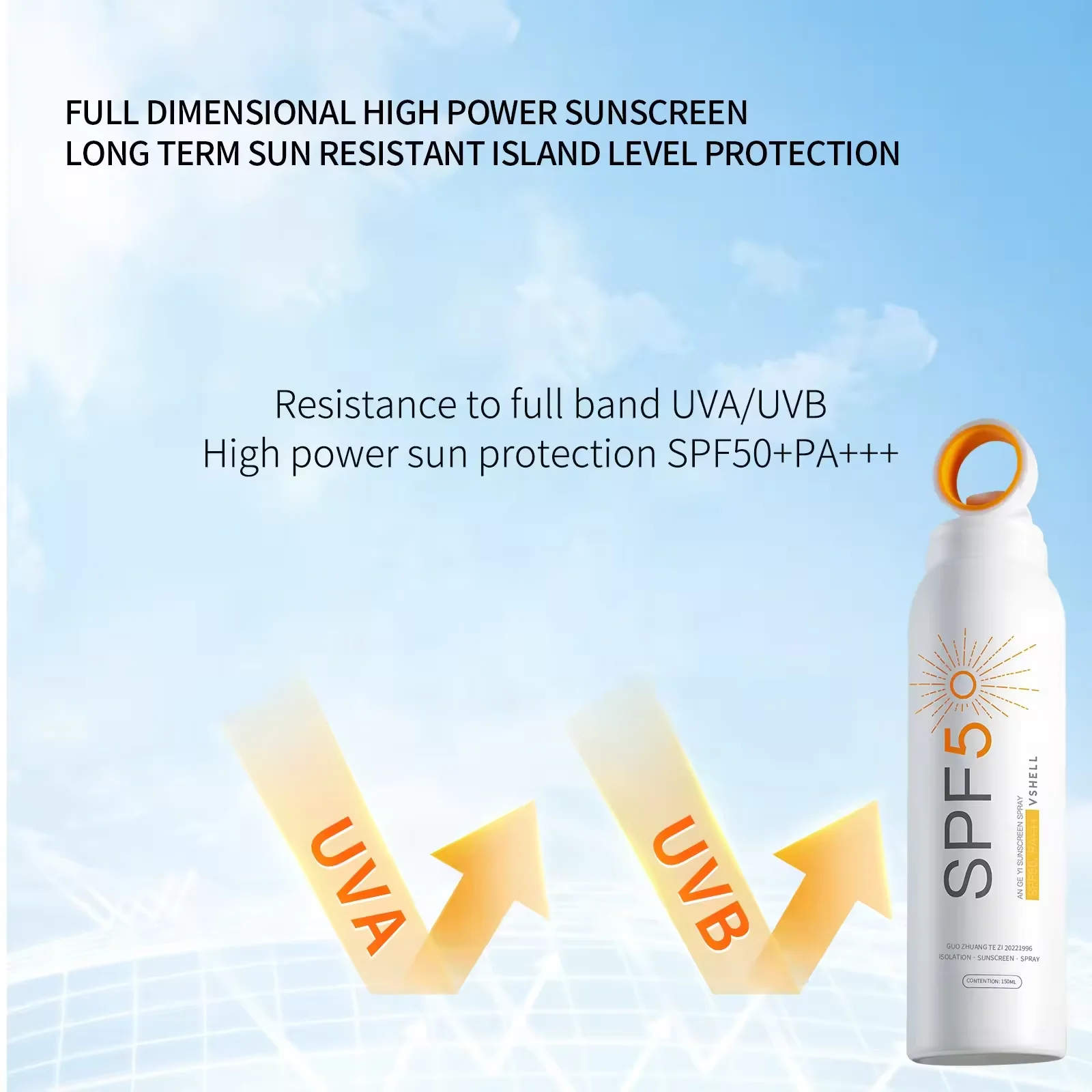 Wholesale Sunscreen Spray SPF50 PA+++ Spectrum UVA/UVB Protection Hydration Water Resistant Lightweight Full Body Sunscreen