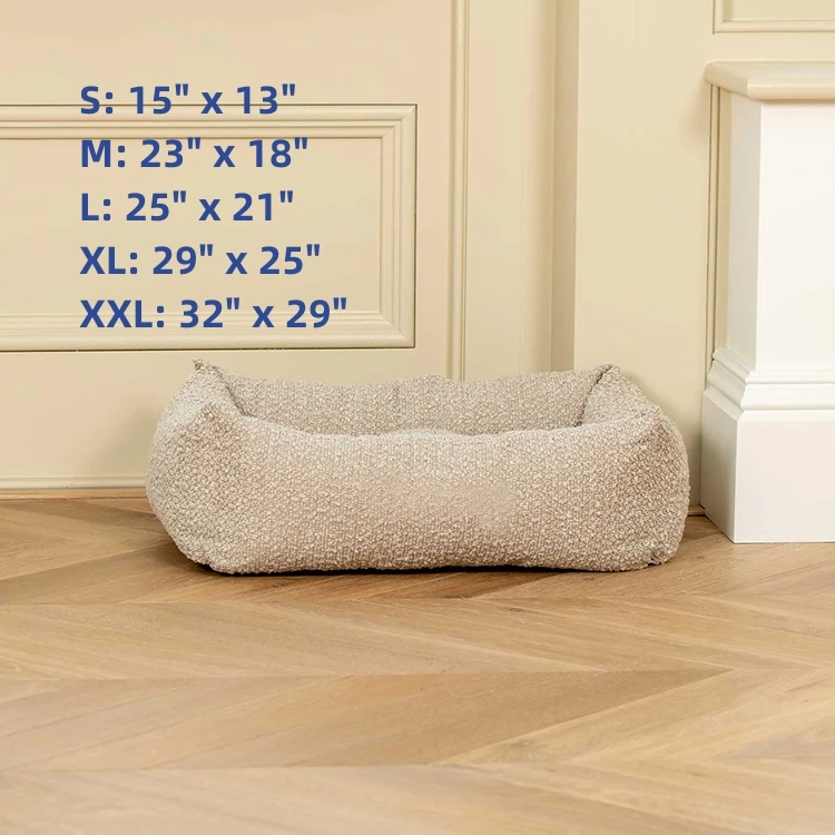 New Upgraded Soft Dog Bed Washable Waterproof Extra Comfortable Warm Boucle Portable Luxury Dog Bed