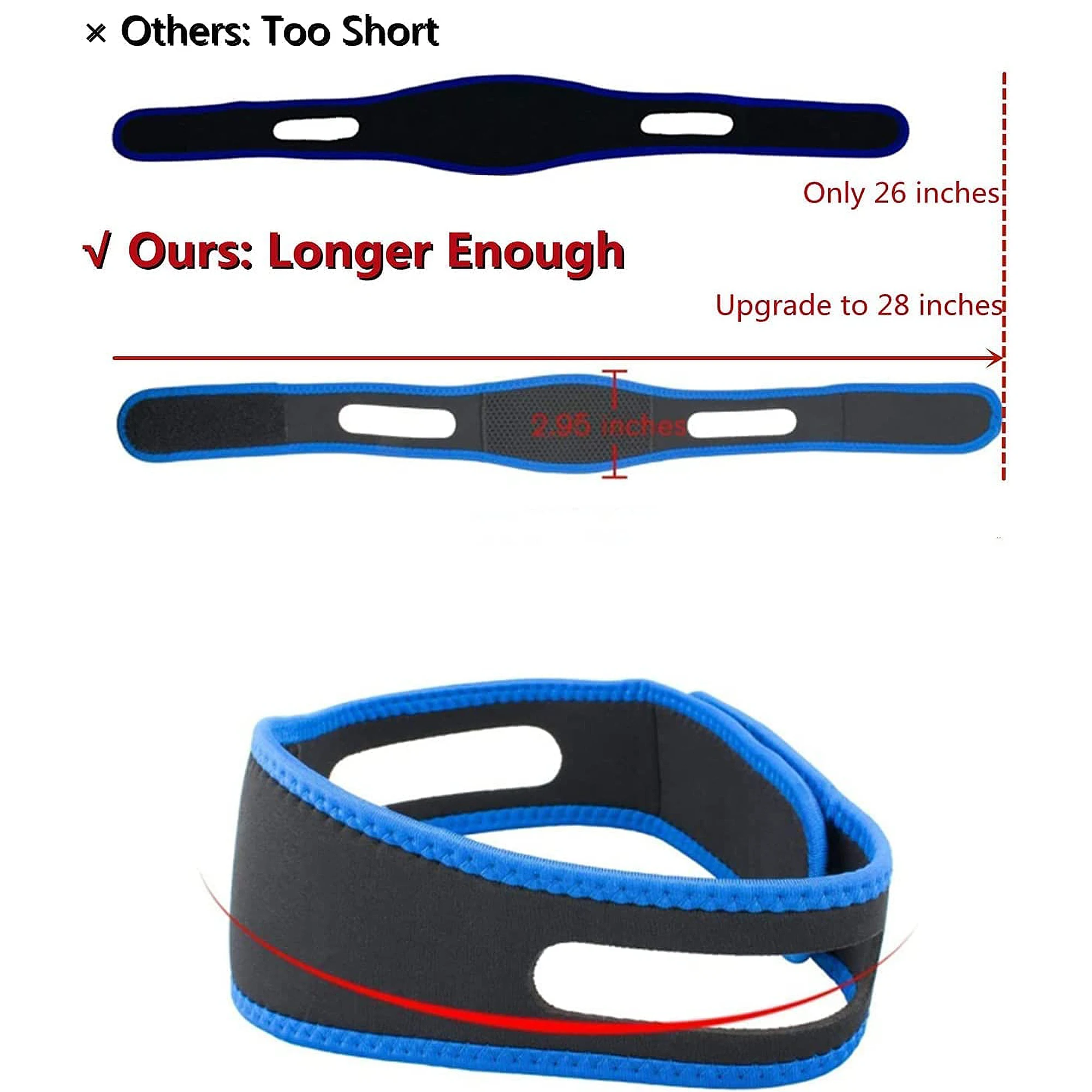 Anti snore sleep deep guard stopper aid device adjustable chin strap