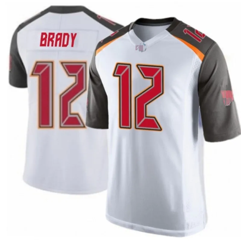Изготовленные на заказ американские футболки Buccaneers #12 Tom Brady сублимационные NF