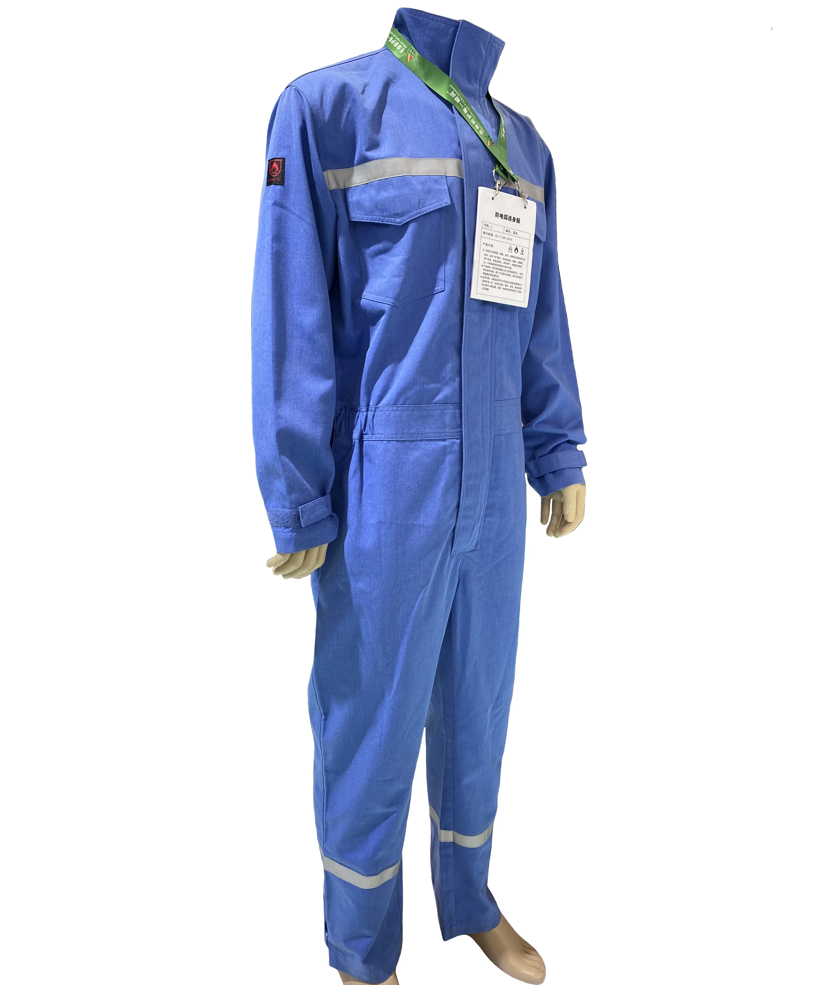Safety Uniform Workwear Marine Coveralls Work Blue Orange Reflective Tape FR Cotton Fire Retardant Coverall