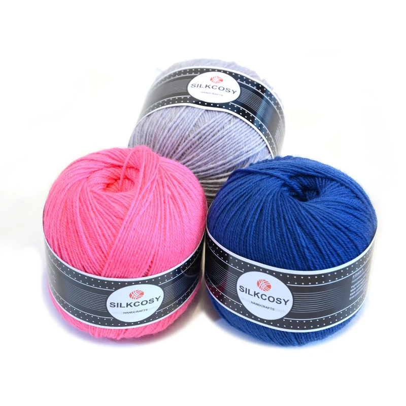 Фабричная шерстяная кроше пряжа 4ply мериносовая шерсть для вязания
