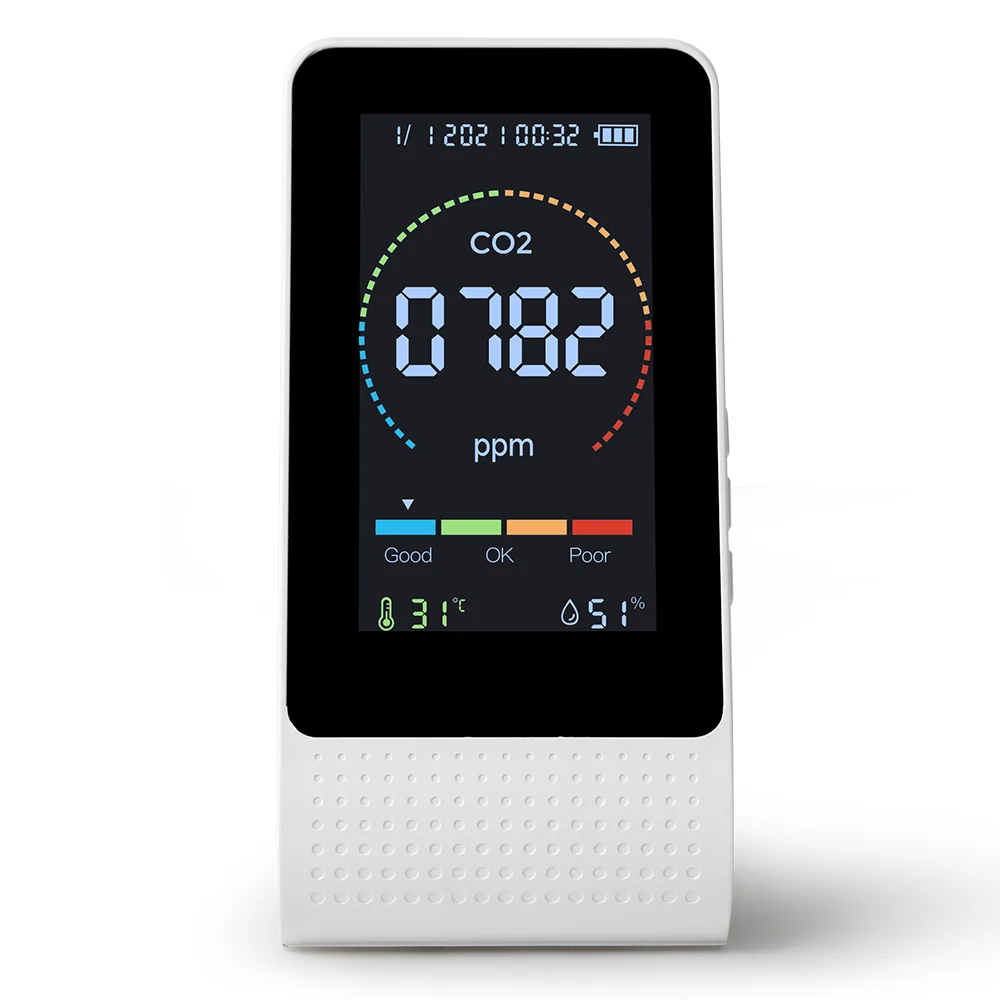 
Japan Desktop Carbon Dioxide Greenhouse co2 Monitor Tester Gas Analyzer ppm duc New Carbon Dioxide Quality Air Detector Meter 